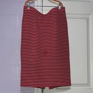 Rue 21 Pink and Black Striped Pencil Skirt Medium